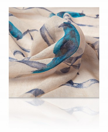 Палантин Женский ZW-SKETCHY.BIRD/TAUPE